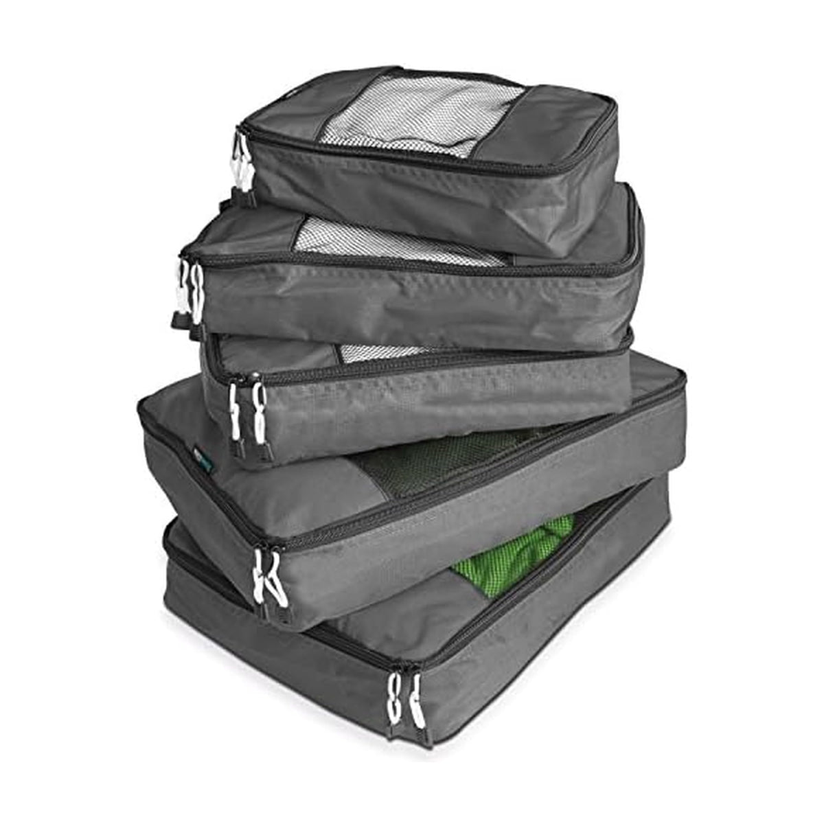 Travel Wise Packing Cubes for Travel - 5 Piece Set with Pattern Design, Lightweight Ripstop Nylon Luggage Organizers with Mesh Panel, Small Medium Large Sizes