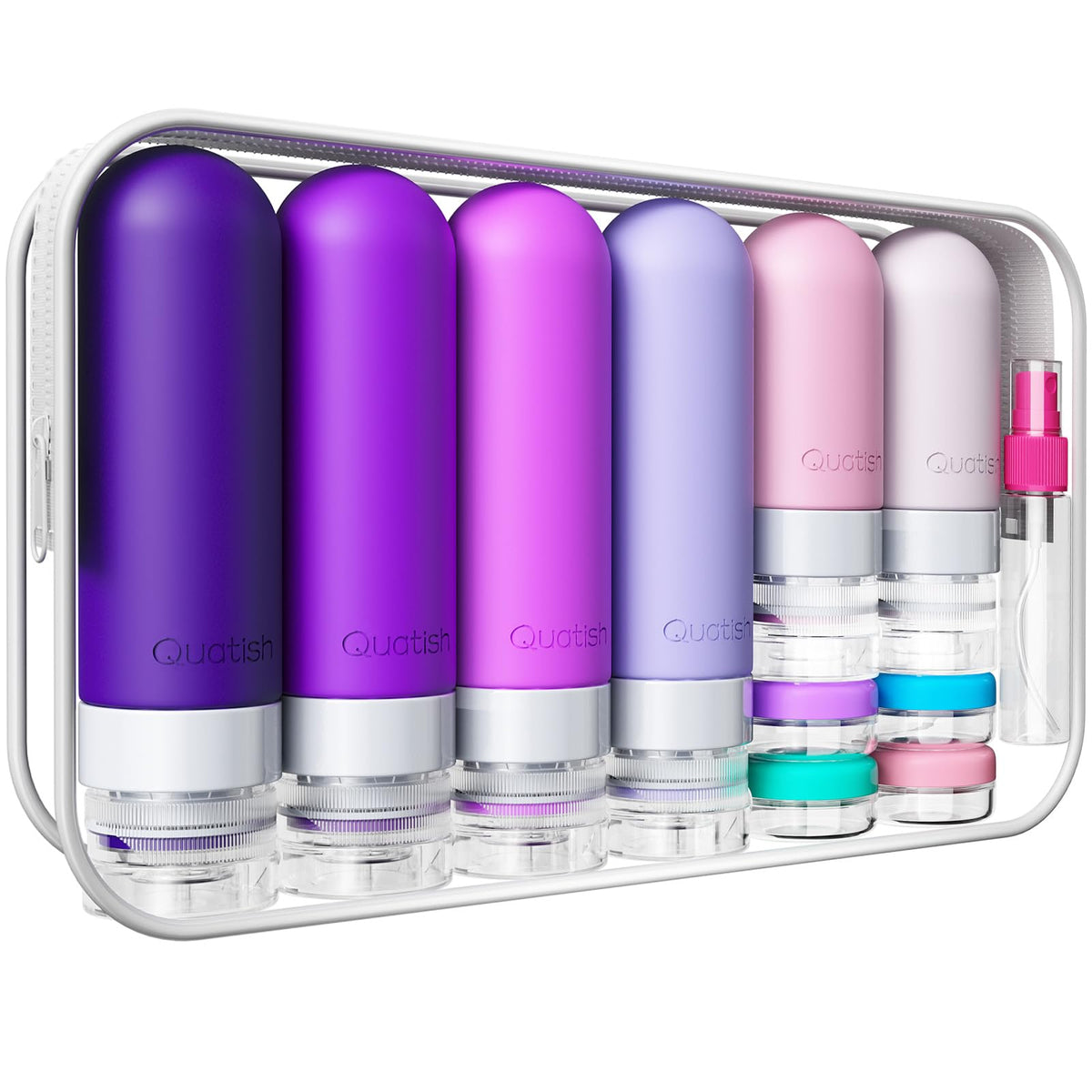 20 Pack Travel Bottles for Toiletries, Original Patented, TSA Approved Travel Size Containers, Leak Proof Silicone Shampoo and Conditioner Bottles Women & Men, Airplane Cruise Essentials, Black