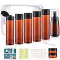 Travel Bottles for Toiletries 9 PCS 3.4oz Wide Mouth Clear Bottles | Wide Mouth, TSA Approved, Leak Proof, 0.35oz Cream Jars, 2oz Spray Bottle, for Shampoo, with lable, and a Toiletry Bag