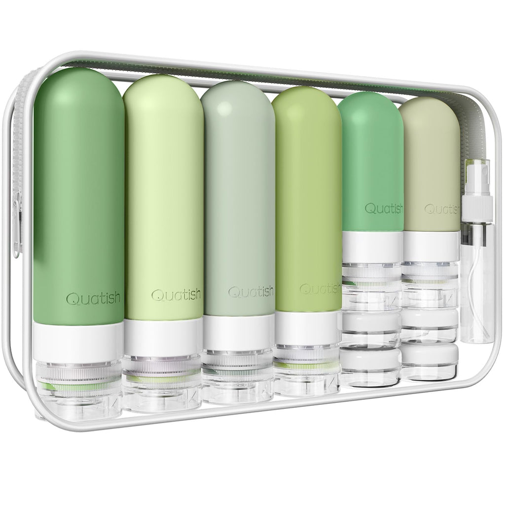20 Pack Travel Bottles for Toiletries, Original Patented, TSA Approved Travel Size Containers, Leak Proof Silicone Shampoo and Conditioner Bottles Women & Men, Airplane Cruise Essentials, Black