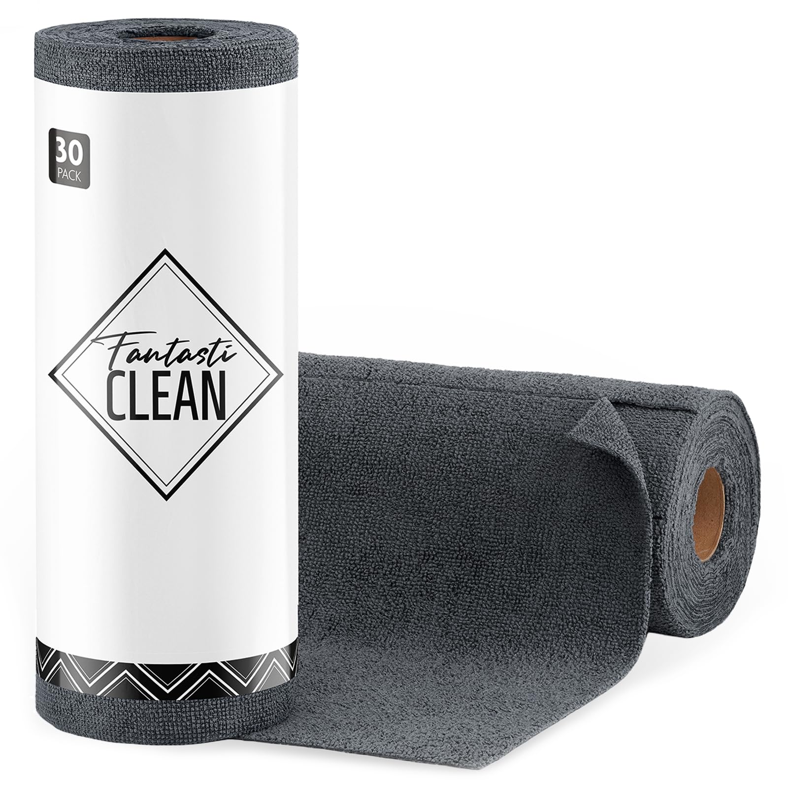 Fantasticlean Microfiber Cleaning Cloth Roll -75 Pack, 12" x 12" (Pink) | Reusable Alternative to Paper Towels, Ultra Absorbent, Lint-free Microfiber Towel Roll, for All-Purpose Cleaning