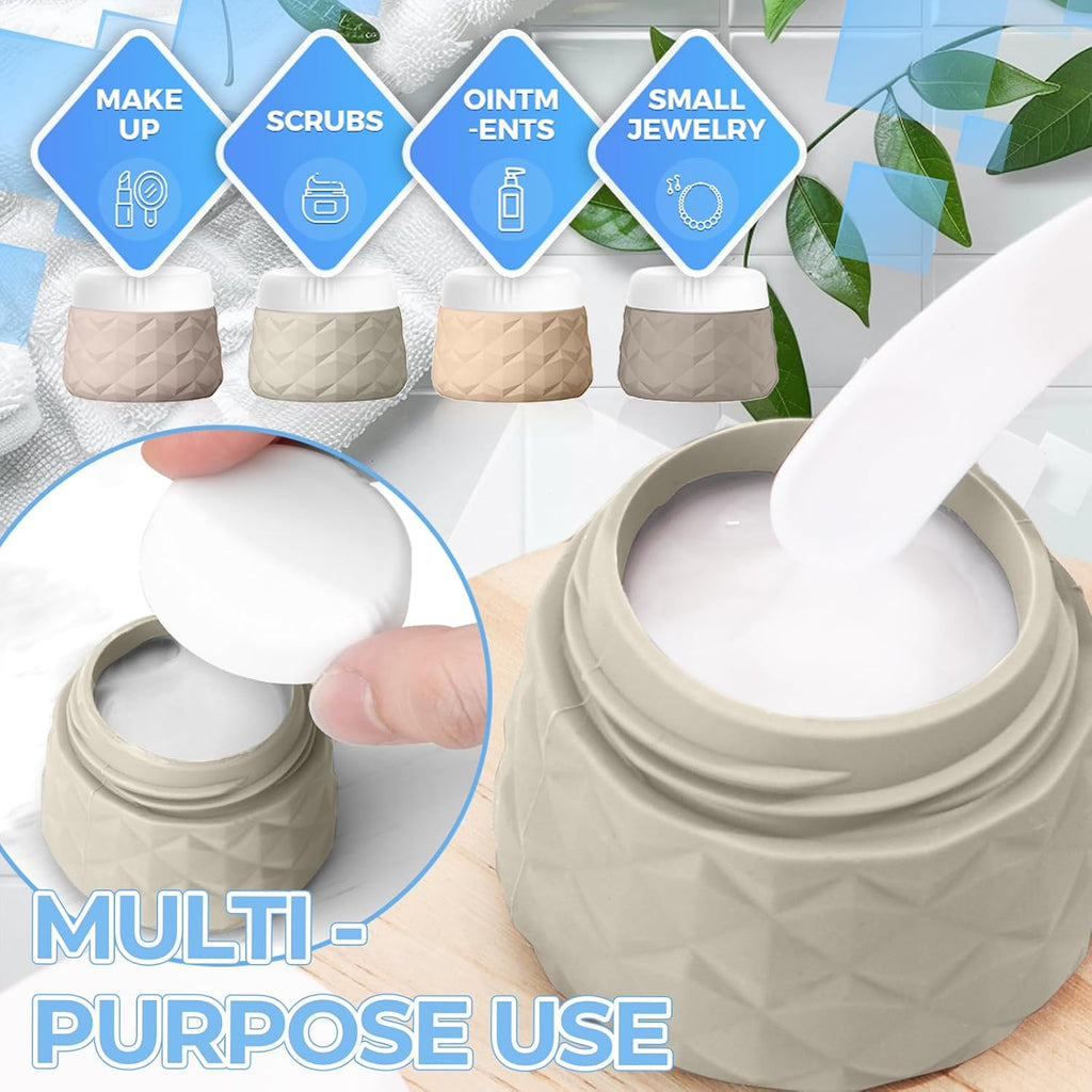 Silevoler 16Pack Travel Bottles for Toiletries, Bottles, Jars, and Covers | TSA Approved BPA Free Silicone Travel Size Containers Set, Leak Proof Refillable Liquids and Cream Essentials Kit(Cream)