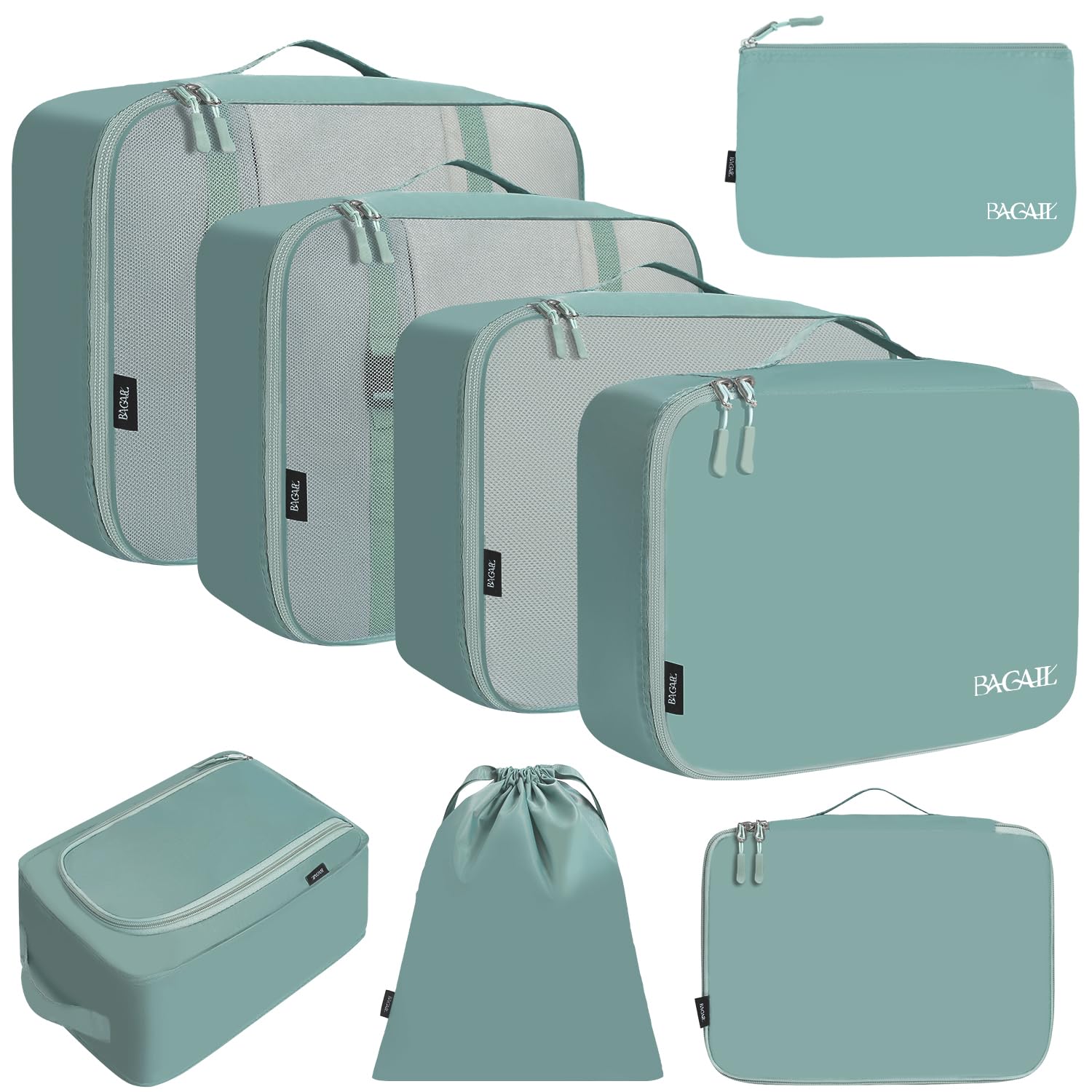 BAGAIL 8 Set Packing Cubes Luggage Packing Organizers for Travel Accessories-Blush Pink