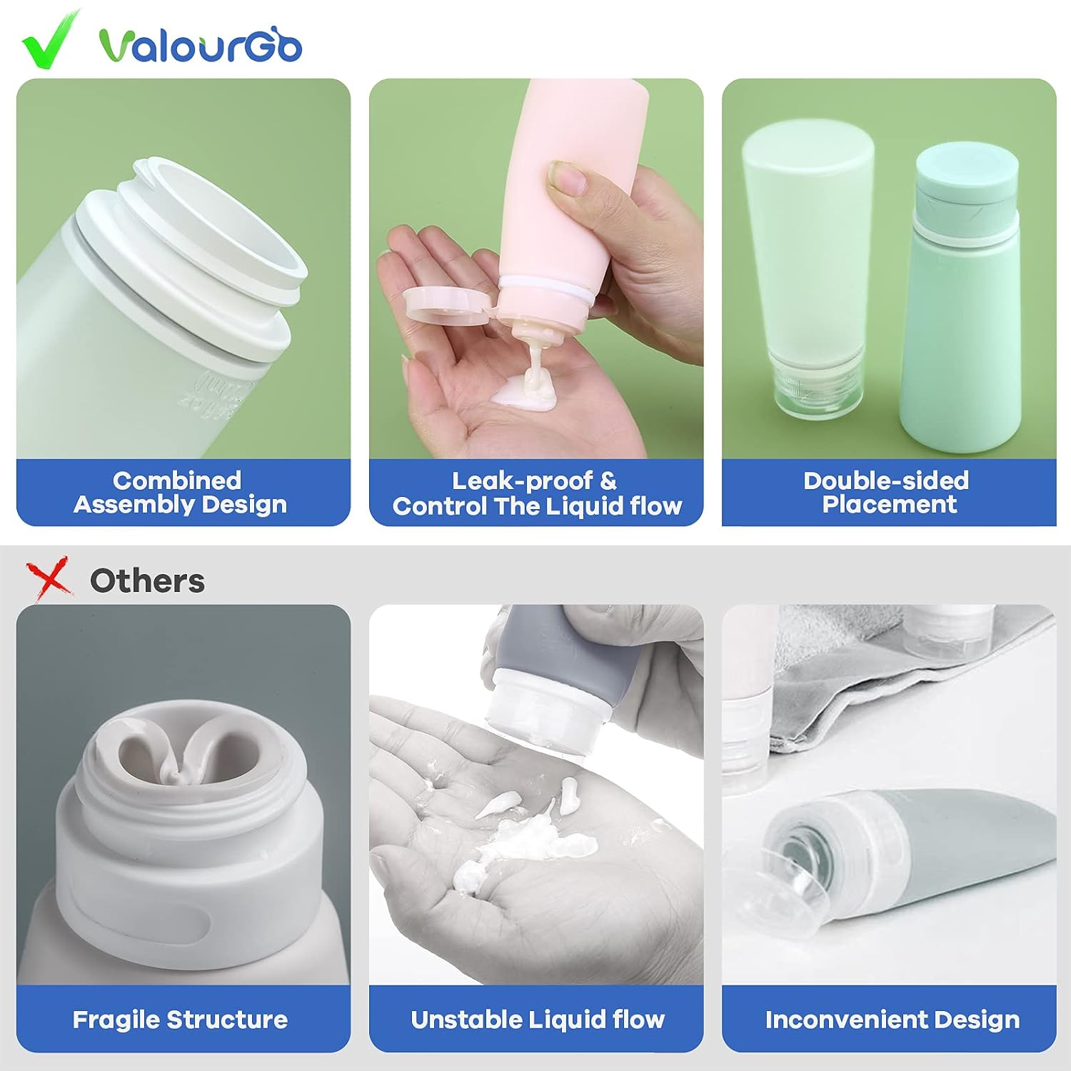 TakeToday Travel Bottles for Toiletries 3.4oz 4 Pack, TSA Leak Proof | BPA Free, Leak Guard, Clear Pouch, 4 Colors Available, for Travel and Gym