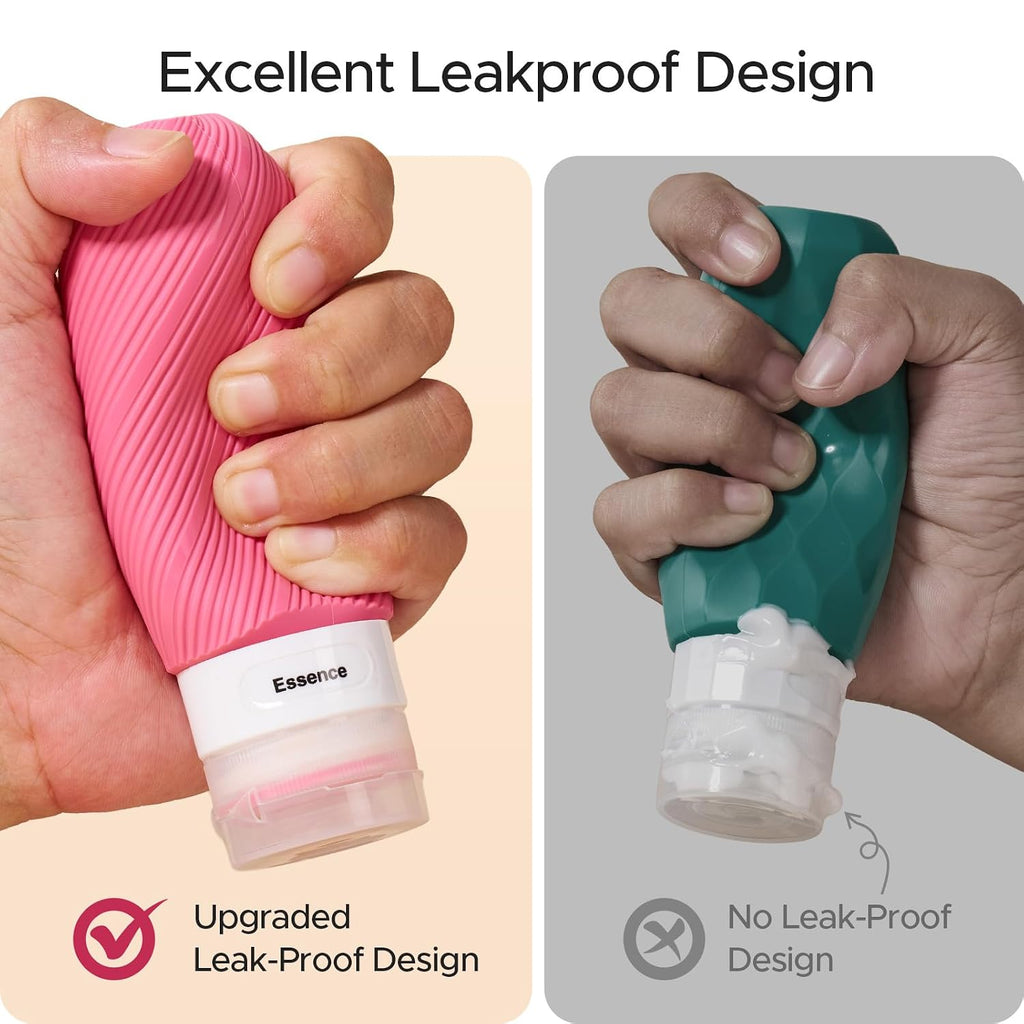 LitBear 23 Pack TSA Approved Travel Bottles for Toiletries, Leak Proof | 3 oz Refillable Travel Size Containers Kit with Silicone Squeezable Bottles Jars for Shampoo Lotion Conditioner, in Clear Bag