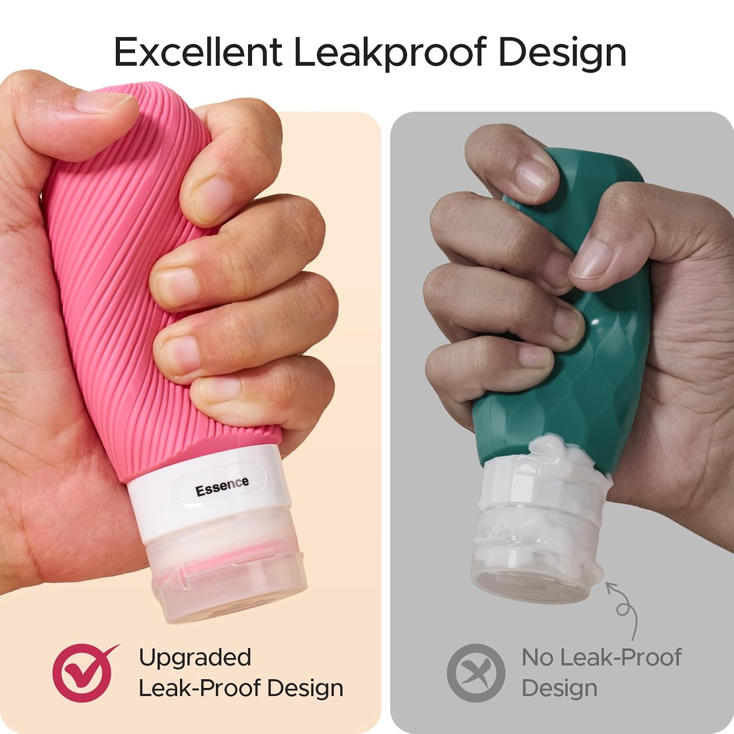 LitBear 23 Pack TSA Approved Travel Bottles for Toiletries, Leak Proof | 3 oz Refillable Travel Size Containers Kit with Silicone Squeezable Bottles Jars for Shampoo Lotion Conditioner, in Clear Bag
