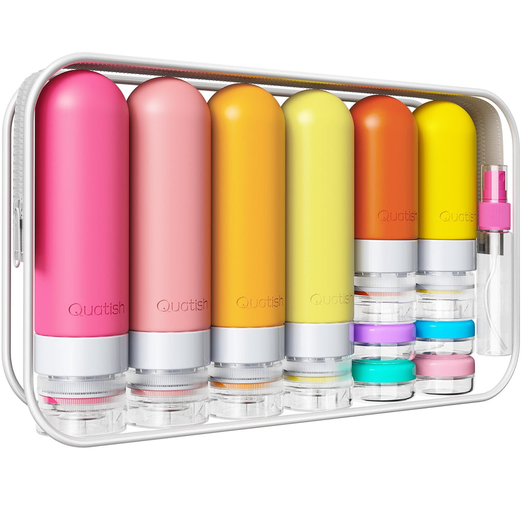 20 Pack Travel Bottles for Toiletries, Original Patented, TSA Approved Travel Size Containers, Leak Proof Silicone Shampoo and Conditioner Bottles Women & Men, Airplane Cruise Essentials, Black