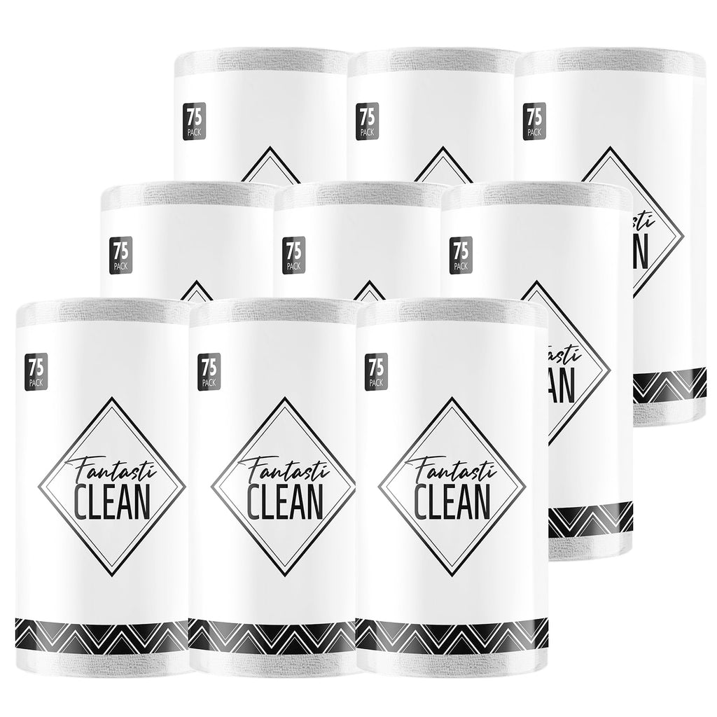 Fantasticlean Microfiber Cleaning Cloth Roll -75 Pack, 12" x 12" (Pink) | Reusable Alternative to Paper Towels, Ultra Absorbent, Lint-free Microfiber Towel Roll, for All-Purpose Cleaning