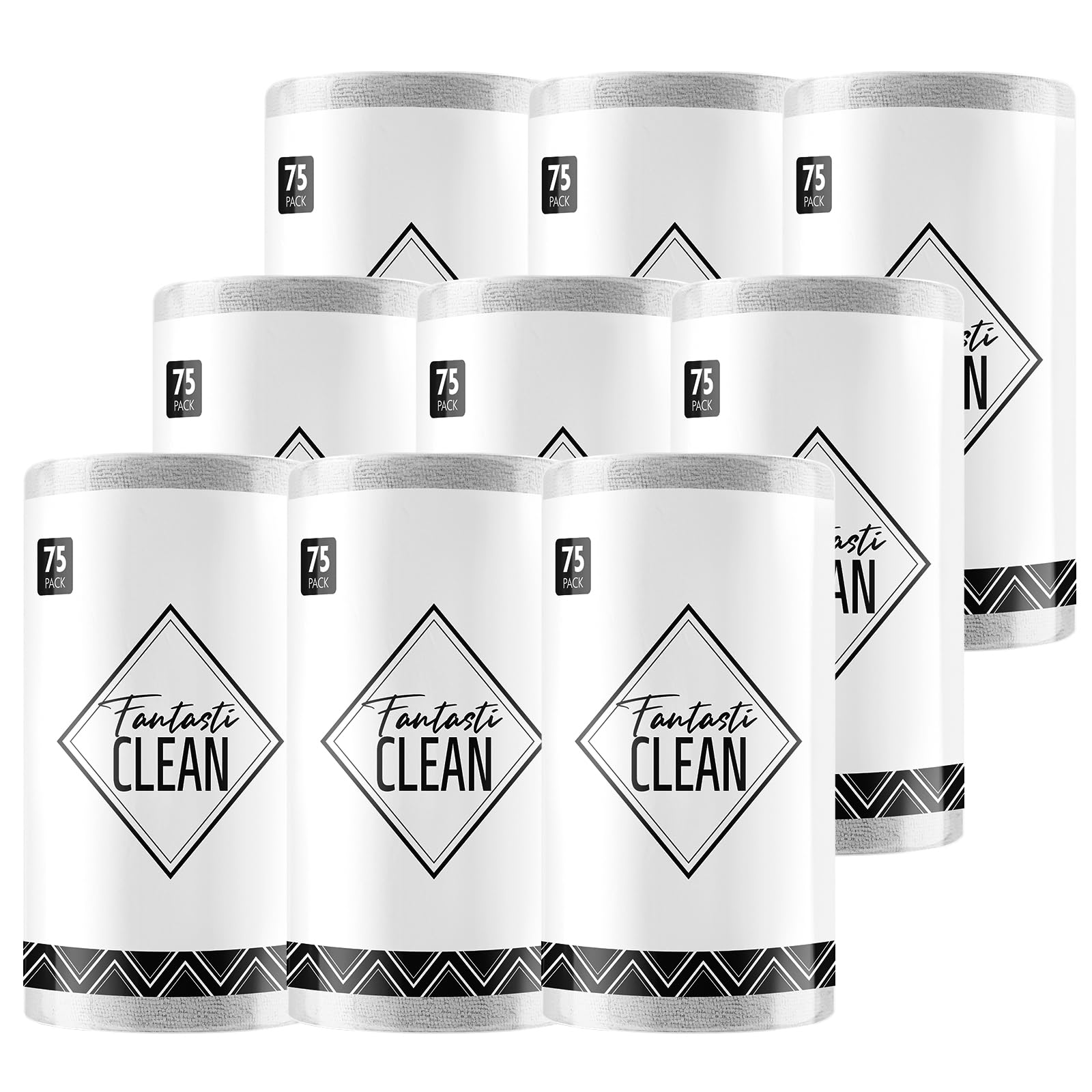 Fantasticlean Microfiber Cleaning Cloth Roll -75 Pack, 12" x 12" (Pink) | Reusable Alternative to Paper Towels, Ultra Absorbent, Lint-free Microfiber Towel Roll, for All-Purpose Cleaning