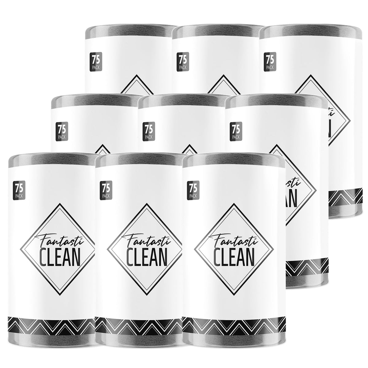 Fantasticlean Microfiber Cleaning Cloth Roll -75 Pack, 12" x 12" (Pink) | Reusable Alternative to Paper Towels, Ultra Absorbent, Lint-free Microfiber Towel Roll, for All-Purpose Cleaning