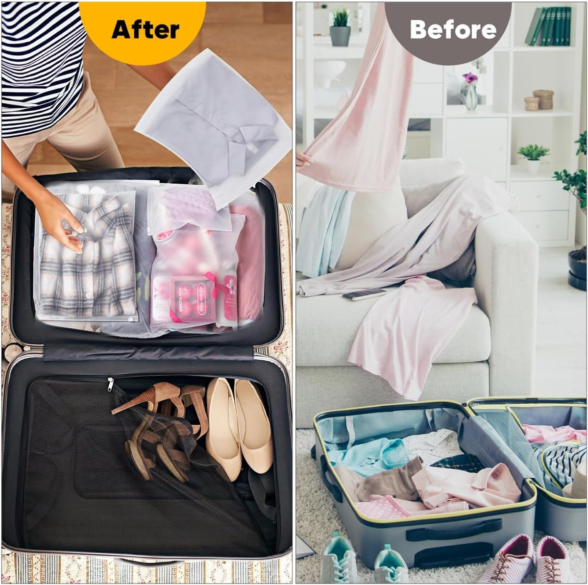 10x13 Inch Plastic Clothing Shipping Bags Frosted 100Pcs No Vent Holes | Shirt Bags for Shipping Clothes Travel Storage Small Businesses Plastic Shipping Bags for Shirts Underwear Documents