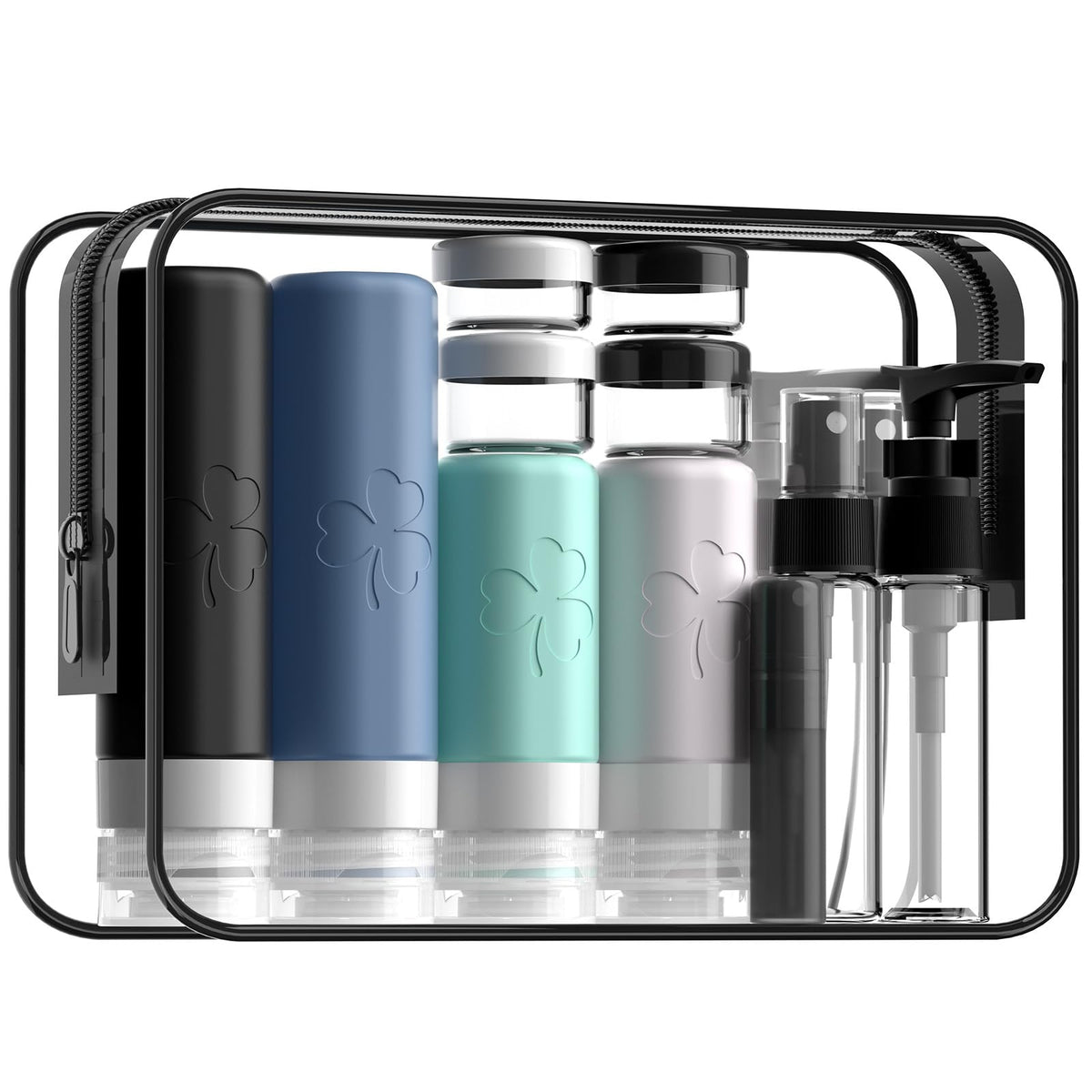 INSFIT 23 Pack Travel Bottles for Toiletries, TSA Approved Silicone Travel Size Toiletries with Toiletry Bag, BPA Free Leak Proof Refillable Travel Essentials for Liquids Shampoo Conditioner Lotion