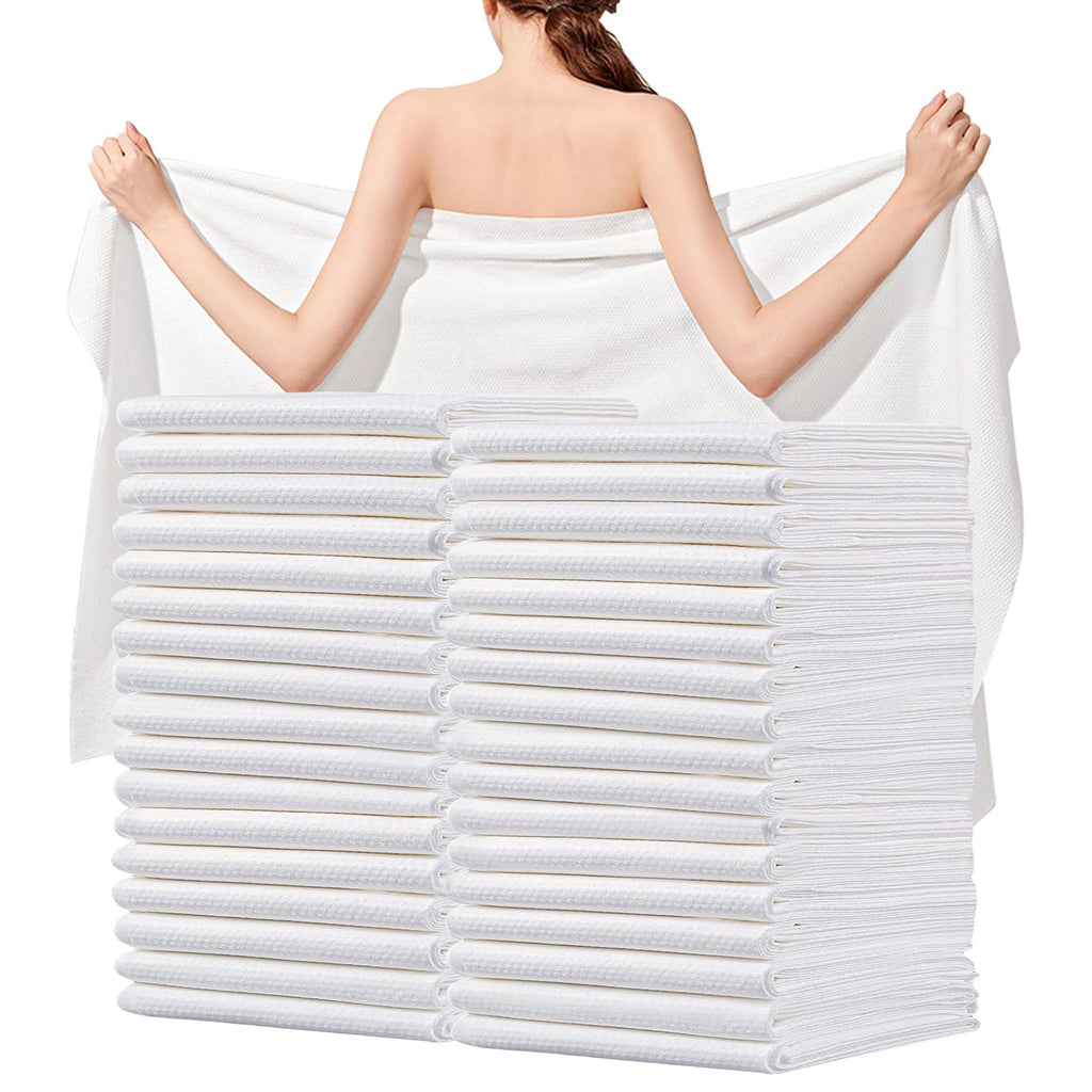 Disposable Bath Towels, 20 Pack 55" x 27.5" Ultra Soft, Quick Dry Disposable Body Towels, Portable Travel Towel for Hotel Camping Beach Swimming Gym Sauna Spa, Personal Care Pet Towels
