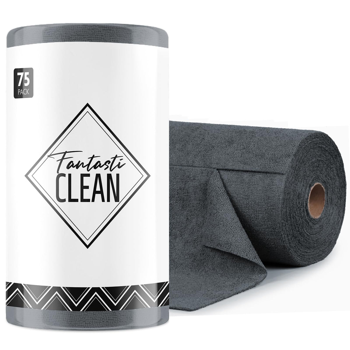 Fantasticlean Microfiber Cleaning Cloth Roll -75 Pack, 12" x 12" (Pink) | Reusable Alternative to Paper Towels, Ultra Absorbent, Lint-free Microfiber Towel Roll, for All-Purpose Cleaning