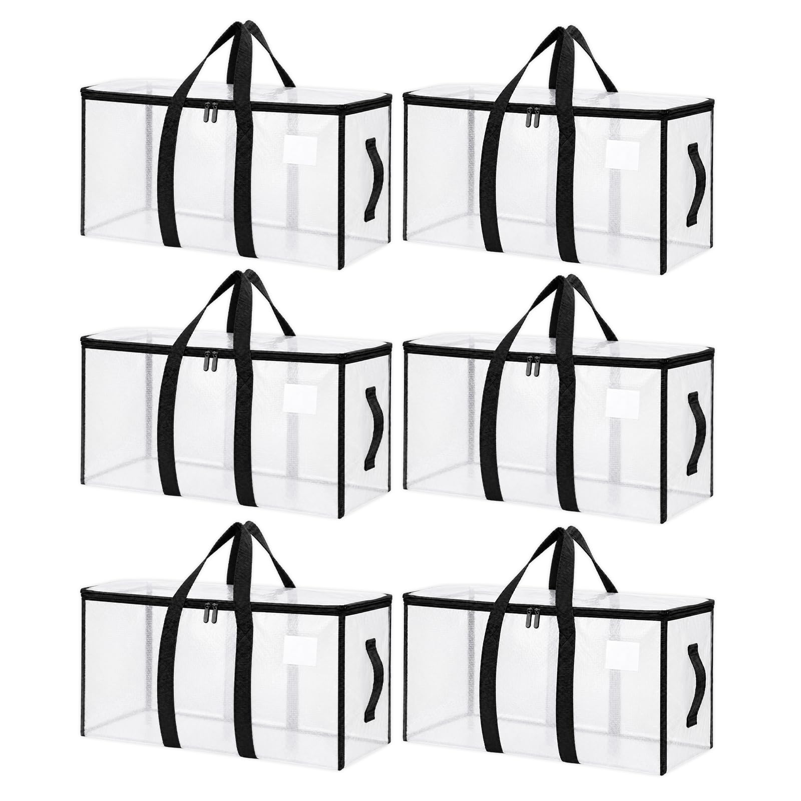 Songrey Extra Large Heavy Duty Moving Bags, 6 Pack, Dark Blue | Storage Bags with Zipper & Handles, Waterproof Totes Bags for Clothes Packing, Moving, College Supplies, Home Organization