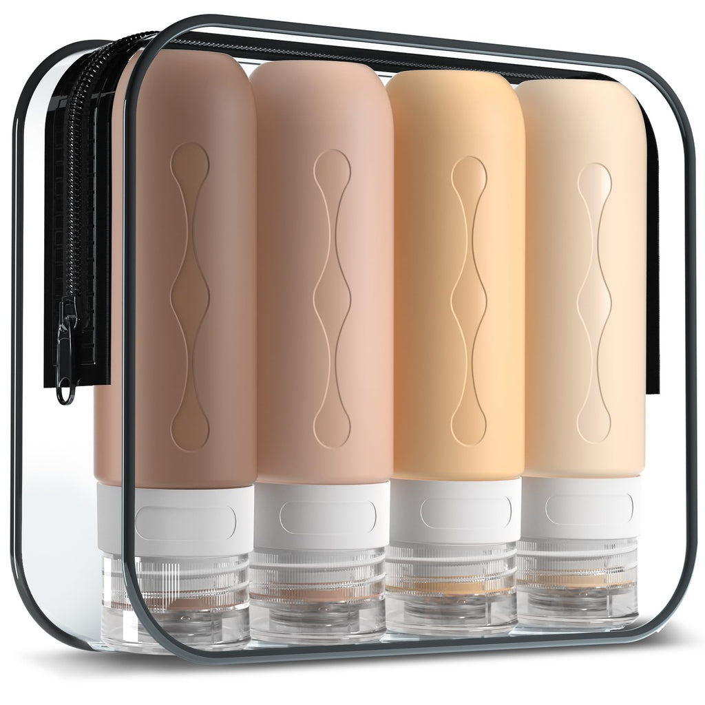 Gemice Travel Bottles for Toiletries, Tsa Approved, Travel Size Containers, BPA Free Leak Proof Tubs Refillable Liquid Accessories for Cometic Shampoo and Lotion Soap