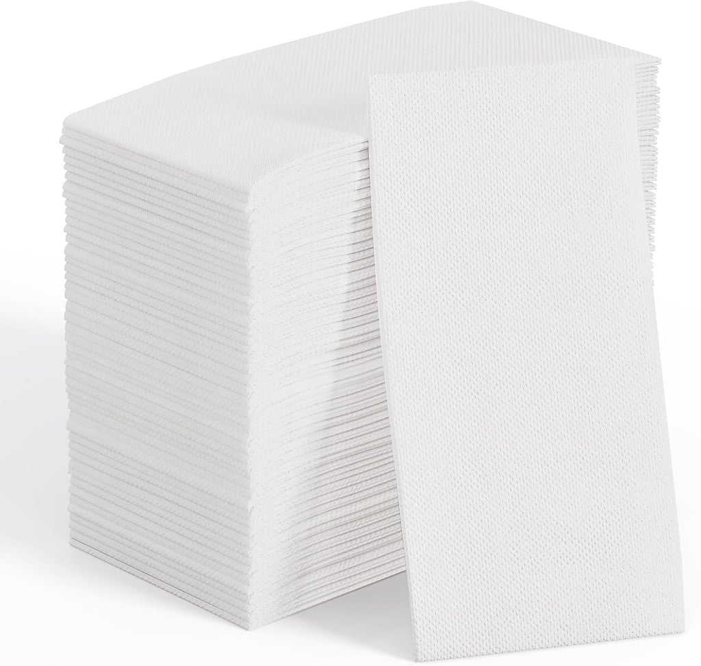 200 Pack Disposable Paper Napkins, Soft Bathroom Napkins for Guests, 2-Ply White Paper Hand Towels for Halloween, Wedding, Thanksgiving