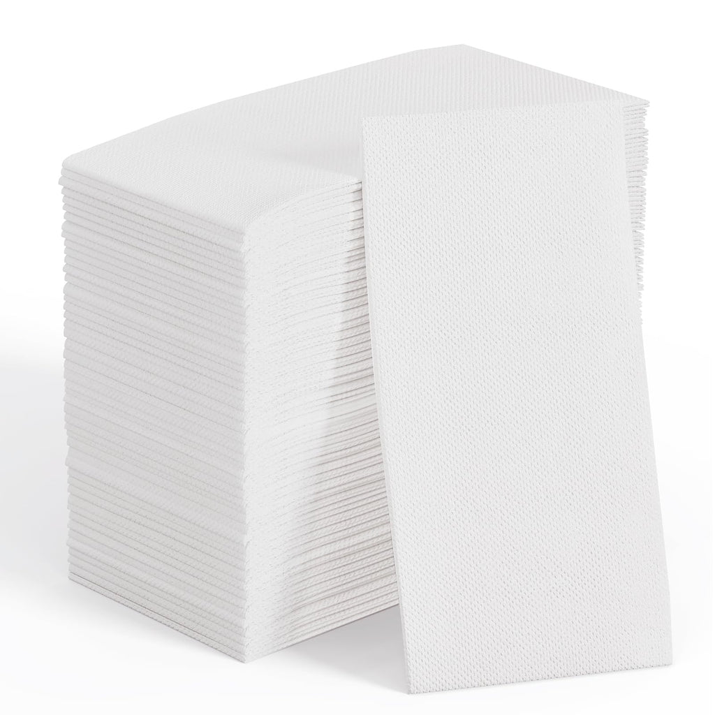 200 Pack Disposable Paper Napkins, Soft Bathroom Napkins for Guests, 2-Ply White Paper Hand Towels for Halloween, Wedding, Thanksgiving