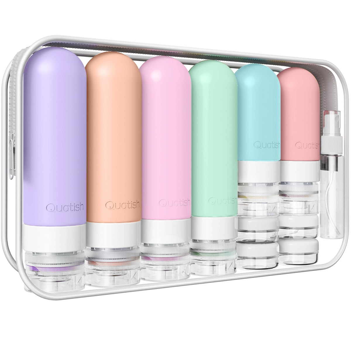 20 Pack Travel Bottles for Toiletries, Original Patented, TSA Approved Travel Size Containers, Leak Proof Silicone Shampoo and Conditioner Bottles Women & Men, Airplane Cruise Essentials, Black