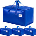 KYODOLED 10-Pack Clear Moving Bags Heavy Duty Extra Large, Storage Totes | Transparent, Reinforced Handles & Strong Zippers, Label Pocket, for College Dorm, Clothes, Bedding, Toys, Space-Saving