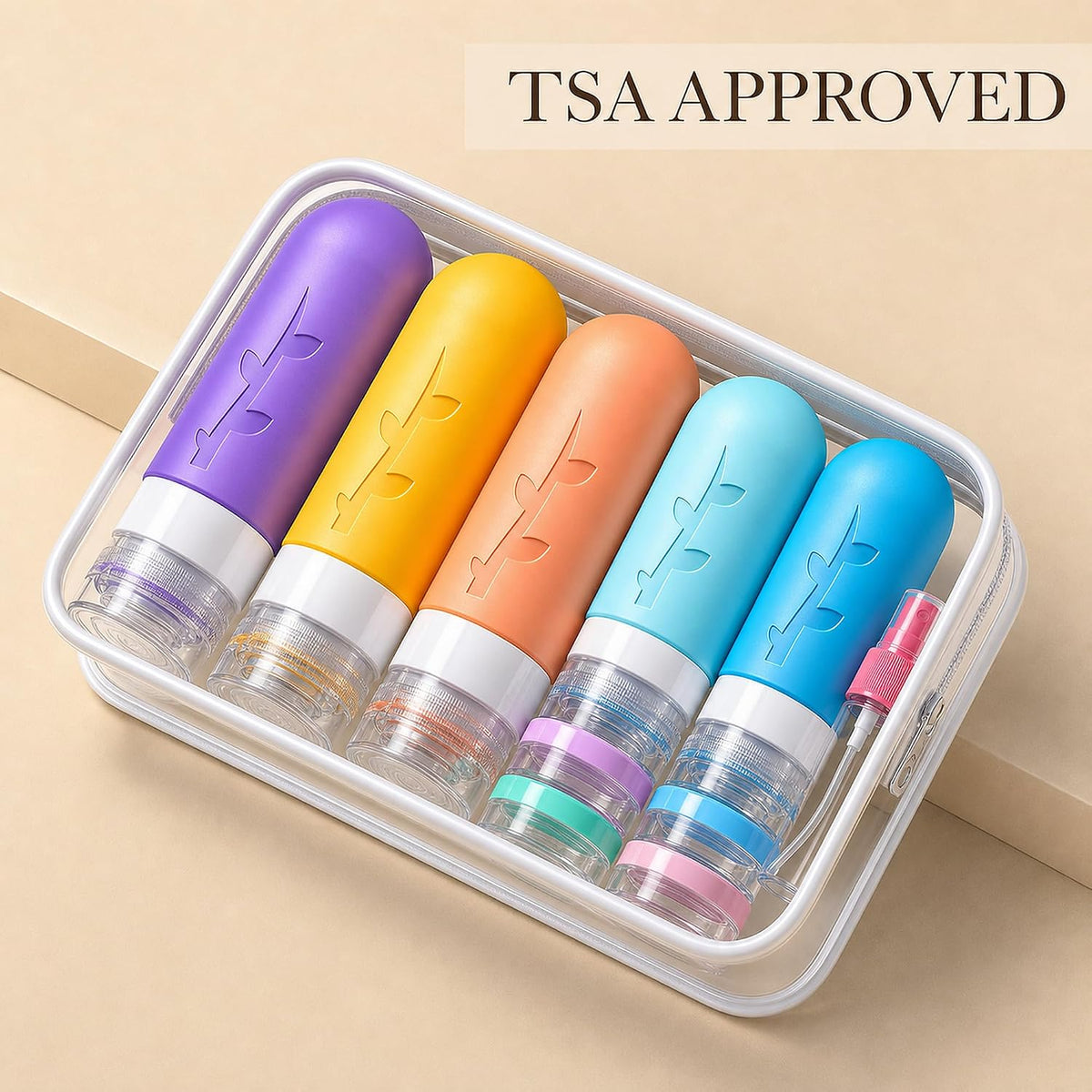 Aeomni 19pack TSA Approved Travel Bottles for Toiletries - Silicone travel size Containers, Leak Proof Size Toiletries, Refillable Shampoo and Conditioner Bottles, Travel Essentials
