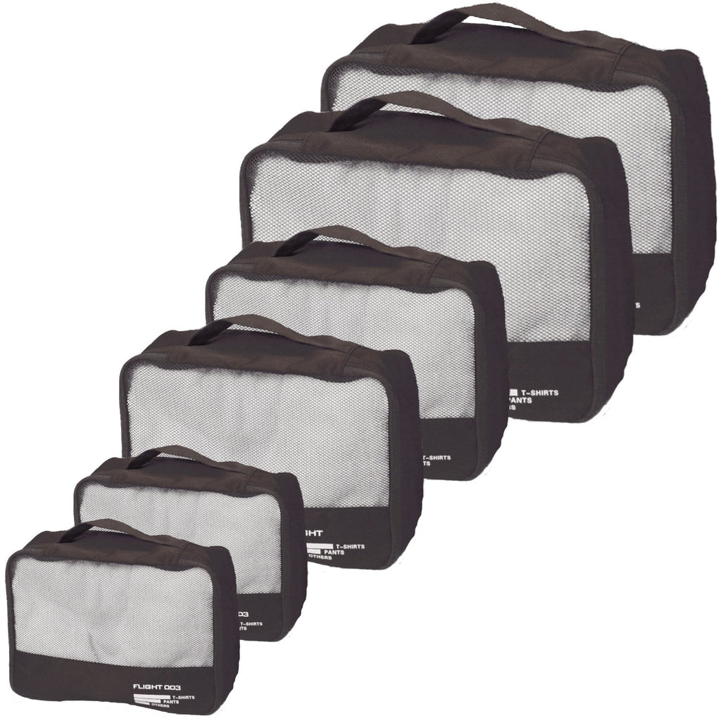 Packing Cubes Set Travel Luggage Organizers Suitcase Lightweight Accessories Black