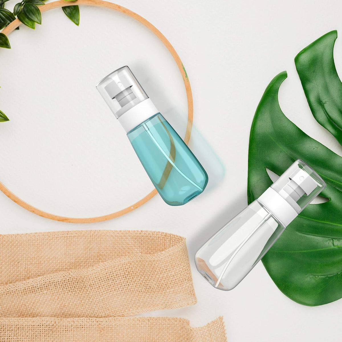 RELANOR Pack 2 Small Spray Bottle Travel Size 2oz/60ml | Fine Mist Mini Empty Spray Bottles - Leak Proof - for Toners, Face & Hair Mist