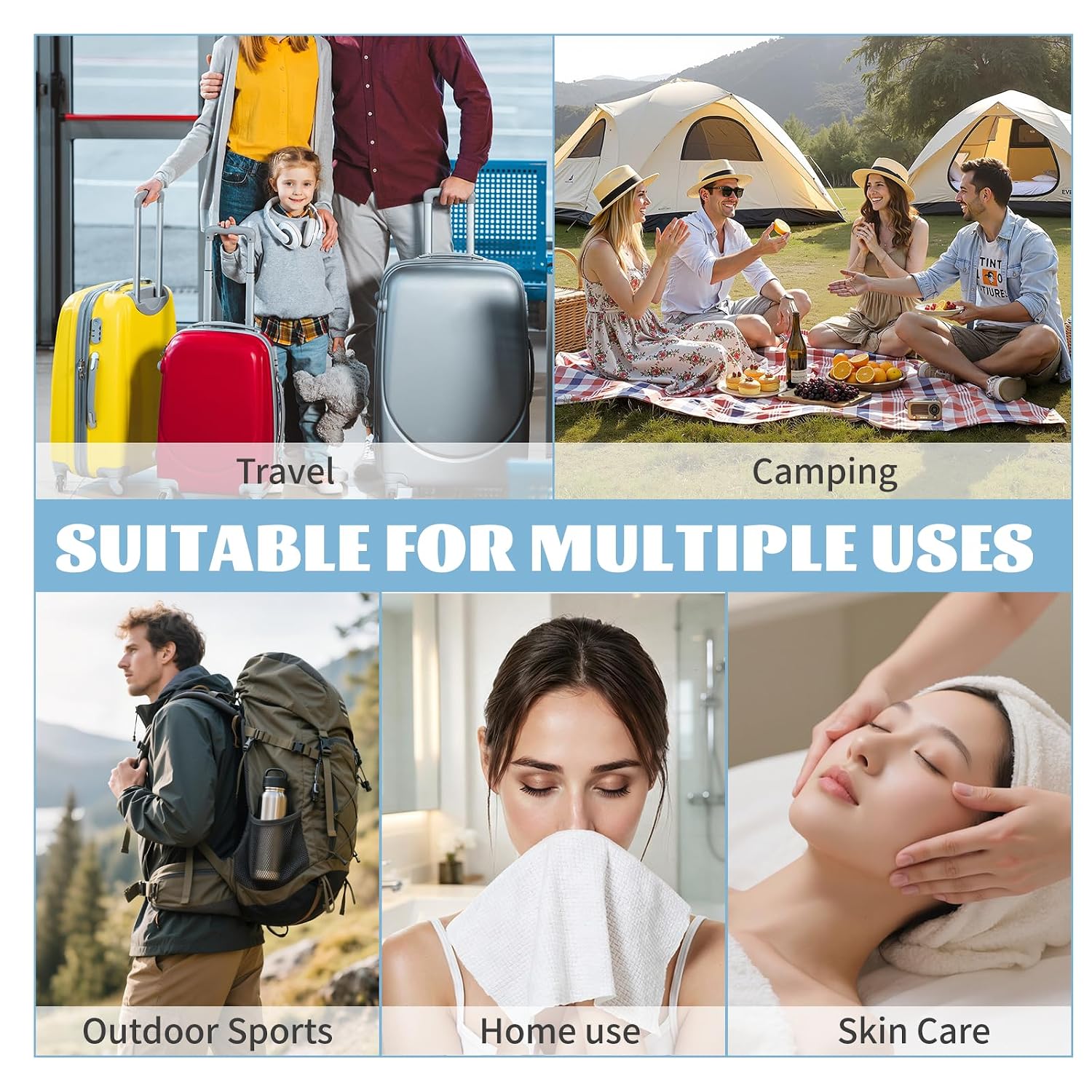 Compressed Towels, Large Size Disposable Face Compressed Towel, 30 PCS Ultra Soft Portable Washcloths Tablets Reusable for Travel, Camping, Hiking, Sport, Beauty, Home Hand Cloths, Outdoor