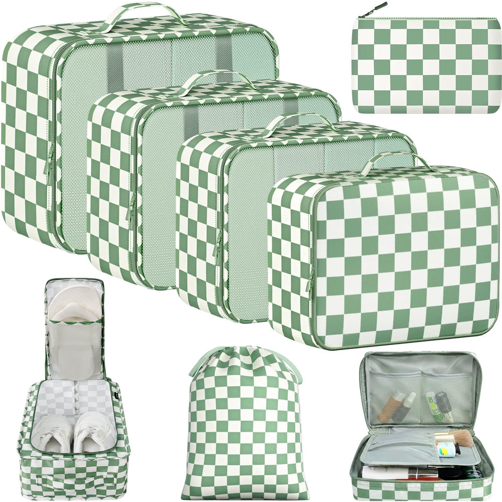 BAGAIL 8 Set Packing Cubes Luggage Packing Organizers for Travel Accessories-Blush Pink