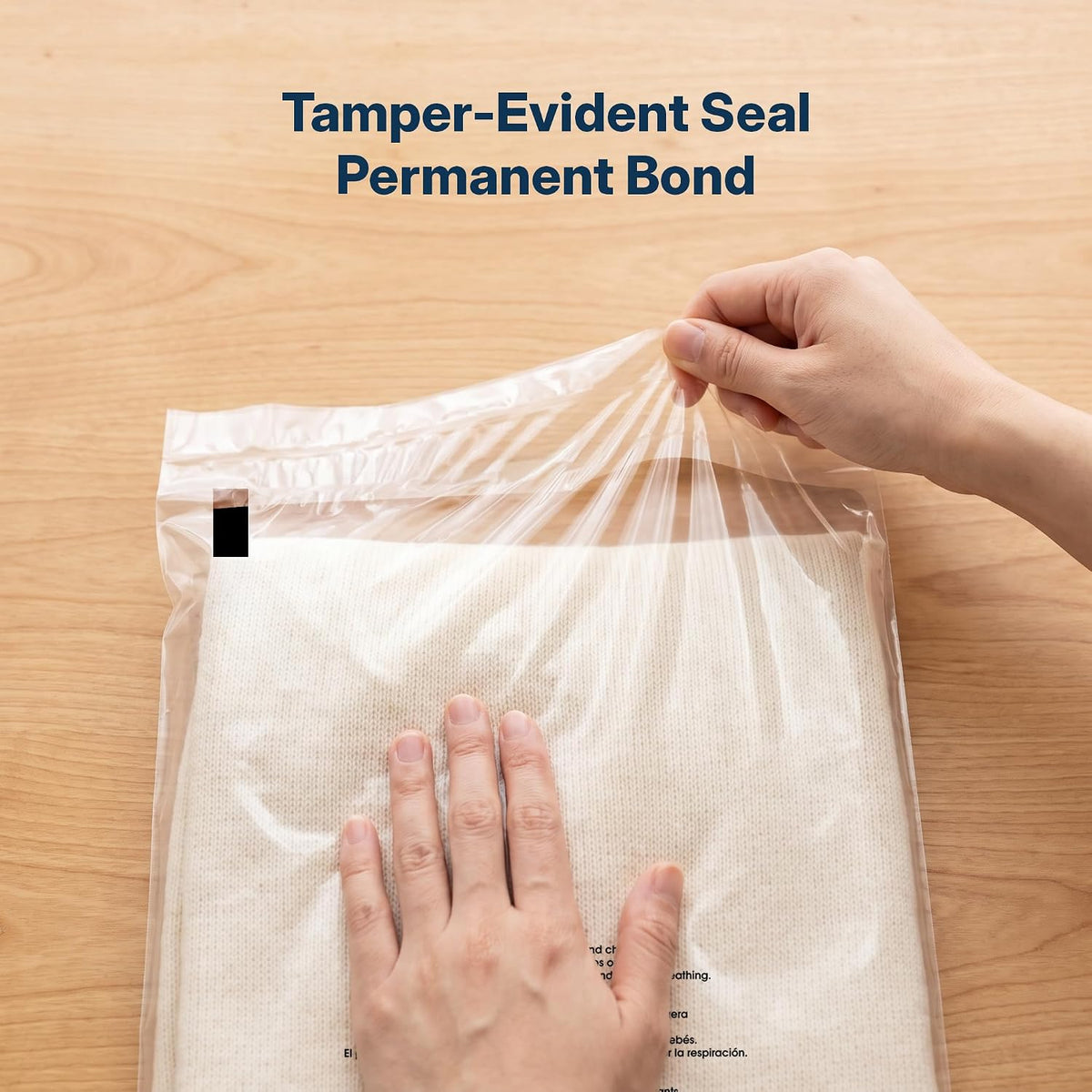 14” X 20” (200 Count) Self Seal Clear Poly Bags with Suffocation Warning | for Packaging, Clothes - Permanent Adhesive - Spartan Industrial