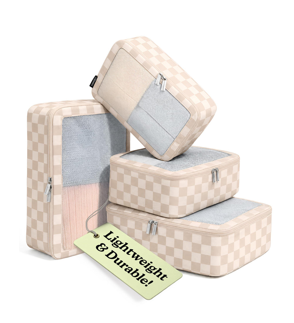 Vandel TSA-Friendly Packing Cubes for Carry On, Mesh Suitcase Organizer Bag | Professional Travel Organizer Bags for Women with Mesh Panel, Small Packing Cubes with Durable Zippers, Luggage Cube Set of 4