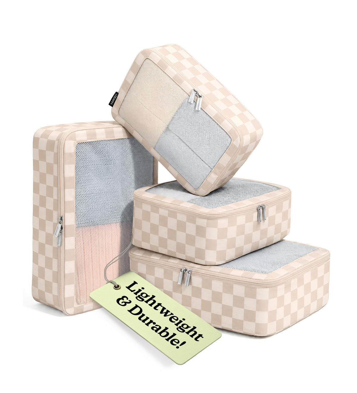 Vandel TSA-Friendly Packing Cubes for Carry On, Mesh Suitcase Organizer Bag | Professional Travel Organizer Bags for Women with Mesh Panel, Small Packing Cubes with Durable Zippers, Luggage Cube Set of 4