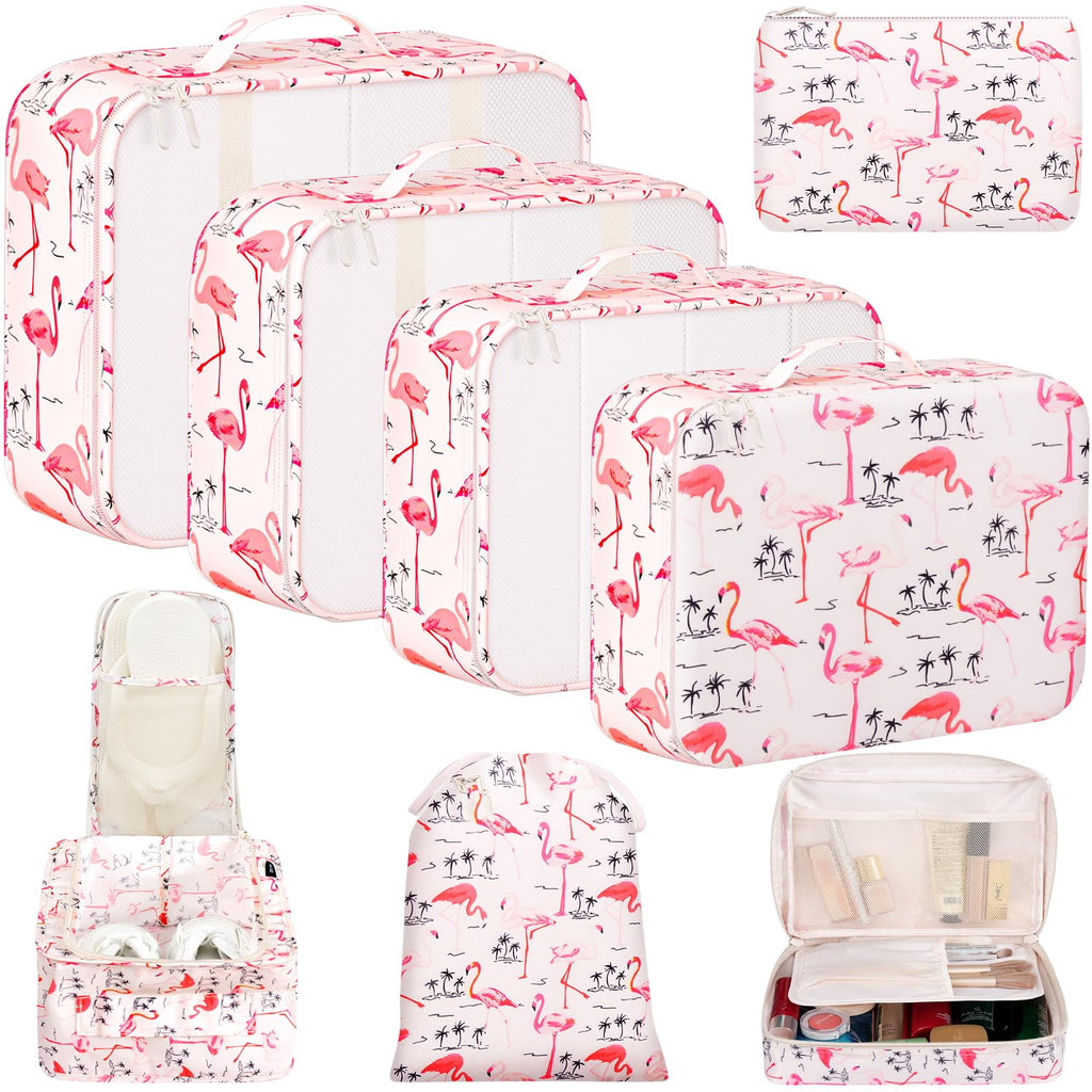 BAGAIL 8 Set Packing Cubes Luggage Packing Organizers for Travel Accessories-Blush Pink