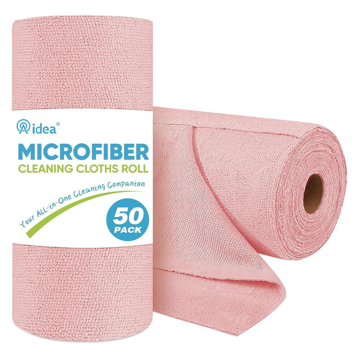 AIDEA Microfiber Cleaning Cloth Roll-50PK, Paper Towels Reusable 11.5×11.5" | Tear Away Towels, Washable Shop Rags, Microfiber Towels for Cars, Lint Free Rags for House, Kitchen, Window, Grey