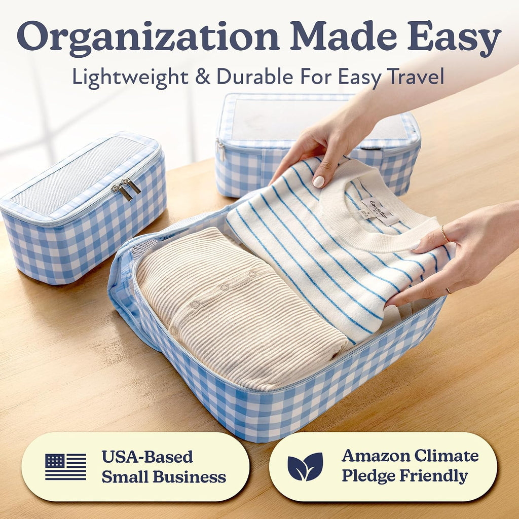 Vandel TSA-Friendly Packing Cubes for Carry On, Mesh Suitcase Organizer Bag | Professional Travel Organizer Bags for Women with Mesh Panel, Small Packing Cubes with Durable Zippers, Luggage Cube Set of 4