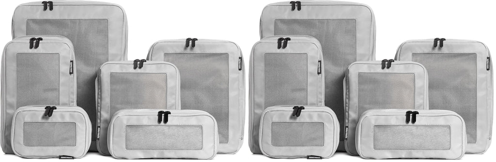 Compression Packing Cubes for Travel, 6-Pack, Beige | Solves overpacking, 6-Piece set fits most suitcases, 50% Space savings, Compression luggage organizer bags