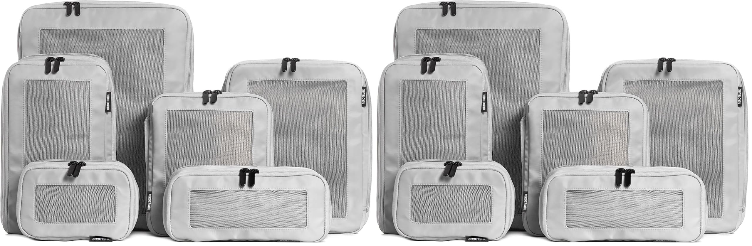 Compression Packing Cubes for Travel, 6-Pack, Beige | Solves overpacking, 6-Piece set fits most suitcases, 50% Space savings, Compression luggage organizer bags