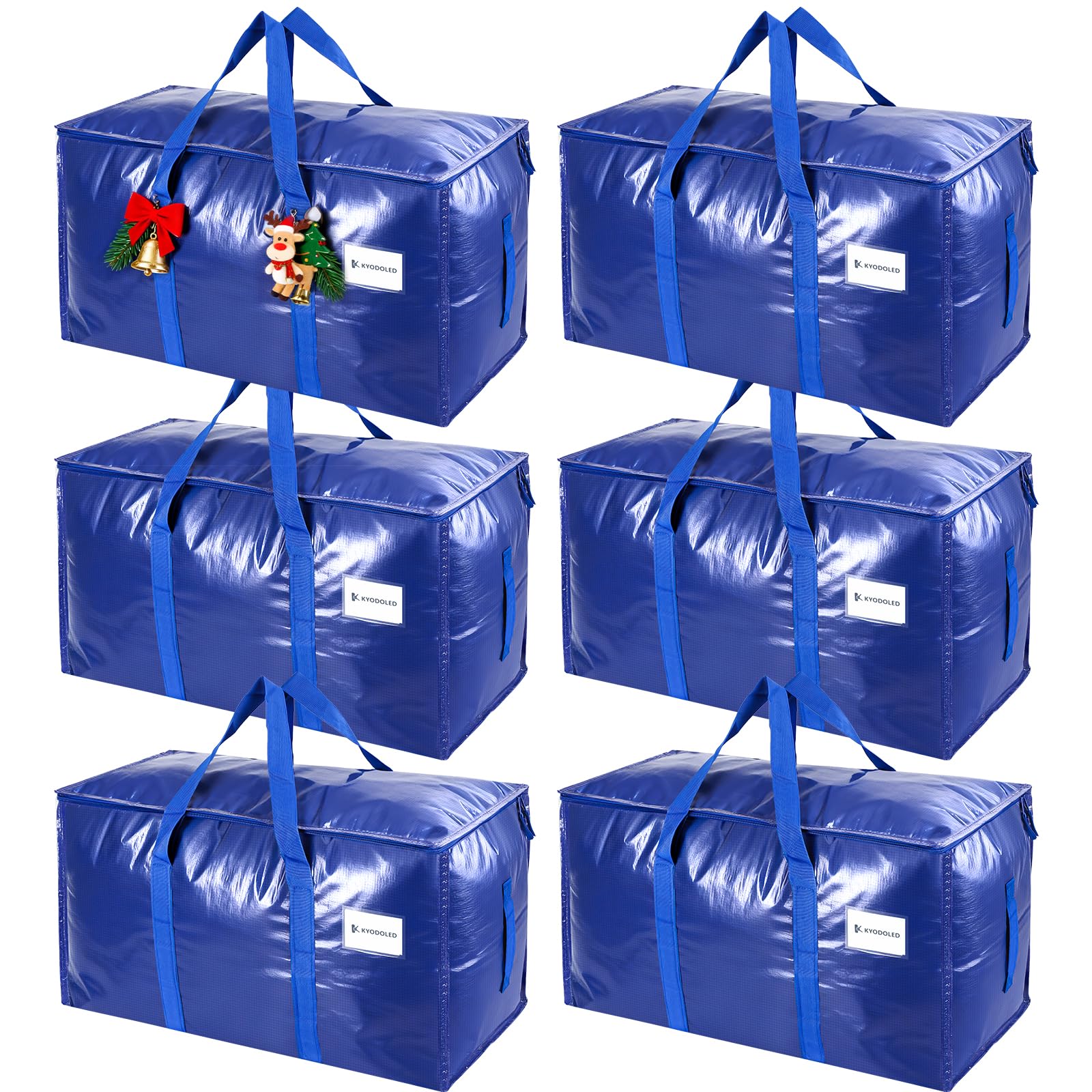 KYODOLED 10-Pack Clear Moving Bags Heavy Duty Extra Large, Storage Totes | Transparent, Reinforced Handles & Strong Zippers, Label Pocket, for College Dorm, Clothes, Bedding, Toys, Space-Saving