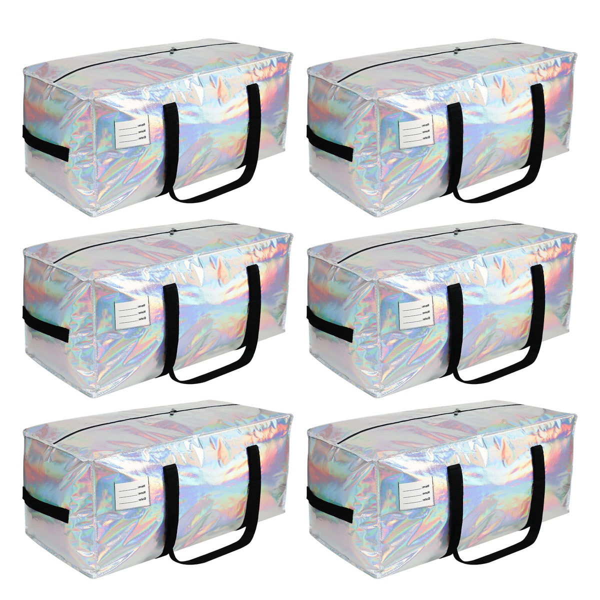 VTSVTS 6 Pack Extra Heavy Duty Large Moving Bags with Comfortable Handle & Strong Zipper,Storage Totes for Space Saving Moving Storage College Supplies Alternative to Moving Box,Pink