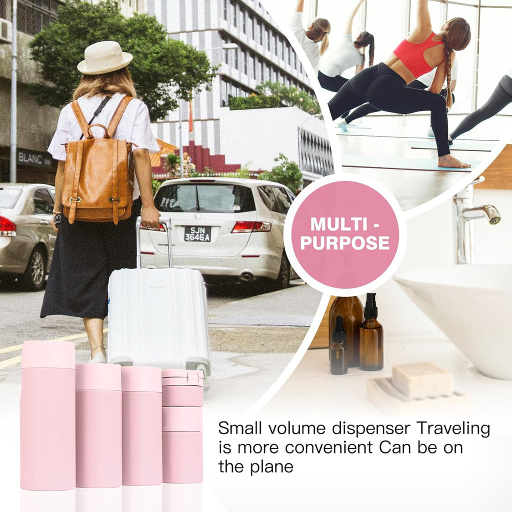 Travel Bottles for Toiletries, 5 Pack Travel Size Containers, TSA Approved Leak Proof - Silicone Toiletry Containers with Clear Bag for Shampoo, Conditioner & Lotion, Travel Essentials