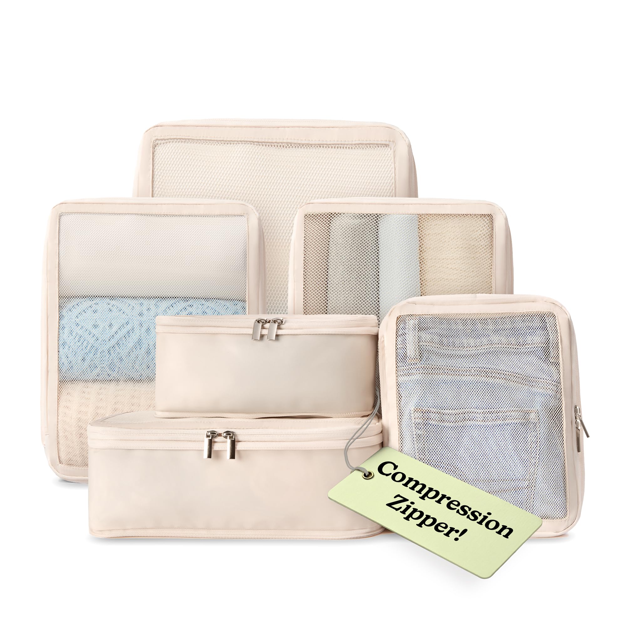 Vandel TSA-Friendly Packing Cubes for Carry On, Mesh Suitcase Organizer Bag | Professional Travel Organizer Bags for Women with Mesh Panel, Small Packing Cubes with Durable Zippers, Luggage Cube Set of 4