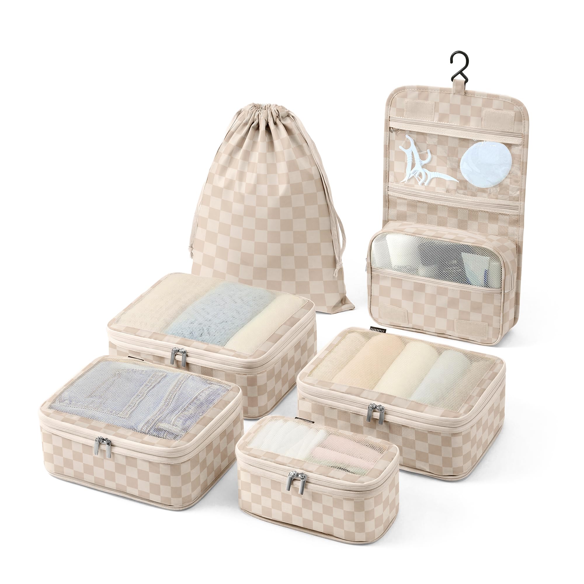 Vandel TSA-Friendly Packing Cubes for Carry On, Mesh Suitcase Organizer Bag | Professional Travel Organizer Bags for Women with Mesh Panel, Small Packing Cubes with Durable Zippers, Luggage Cube Set of 4
