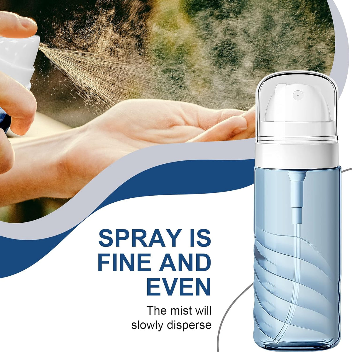 Yolaist 2 Pack 2oz/60ml Small Spray Bottle, Fine Mist TSA Travel Size Toiletries Sprayer – Refillable & Leak Proof Mini Empty Mister for Hair, Face Toner, Cleaning, Plants