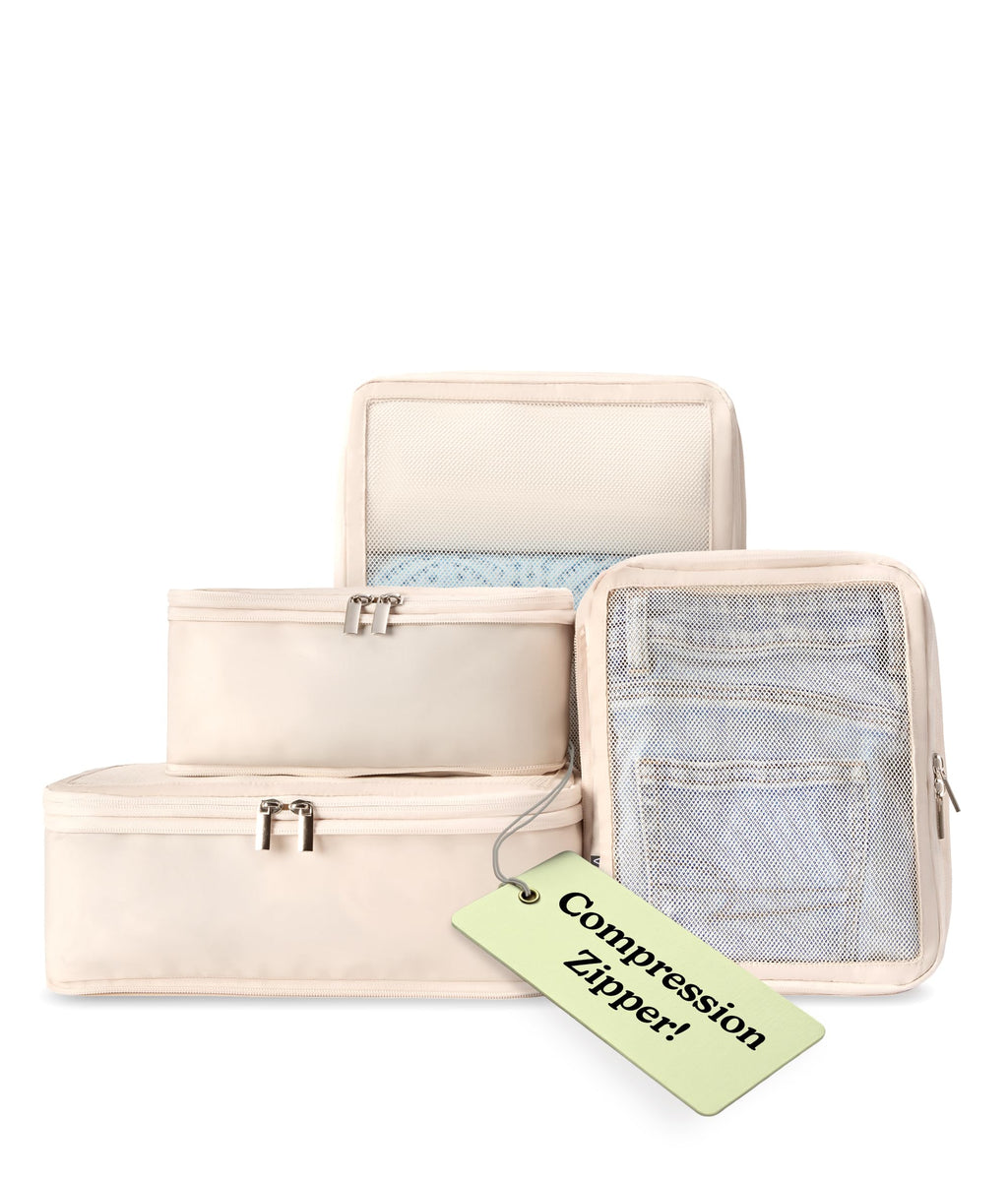 Vandel TSA-Friendly Packing Cubes for Carry On, Mesh Suitcase Organizer Bag | Professional Travel Organizer Bags for Women with Mesh Panel, Small Packing Cubes with Durable Zippers, Luggage Cube Set of 4