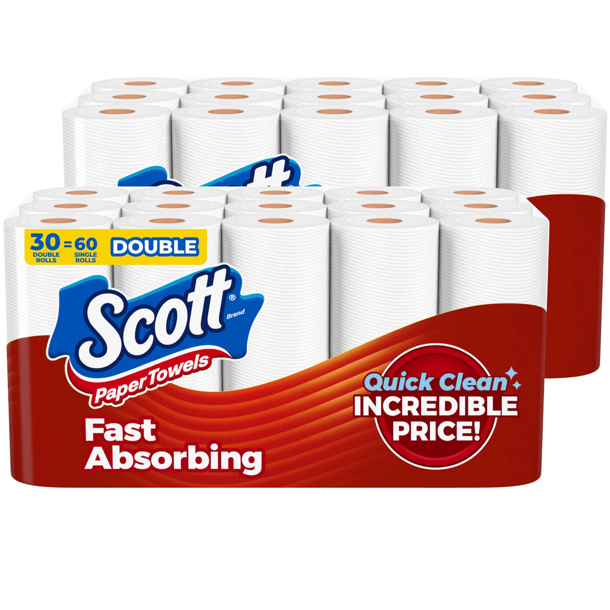 Scott Paper Towels, Choose-A-Sheet, 6 Double Rolls, 108 Sheets Per Roll