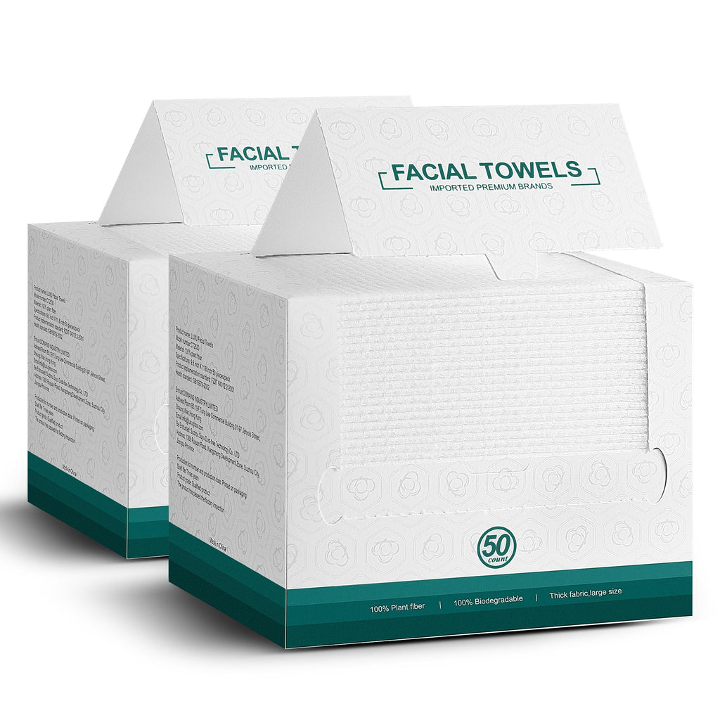 Face Towels,Facial Towels,Disposable Face Towel,10"x12"Face Cloths | Makeup Remover Face Towelettes Disposable,50 Count Disposable Face Cloths for All Skin Types,Ultra‑Soft Clean Face Towel