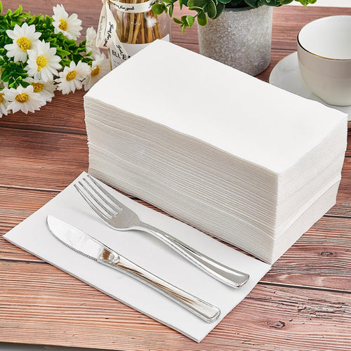 100PACK Disposable Hand Towels for Bathroom, Soft and Absorbent Paper Guest Towels Disposable Decorative Bathroom Hand Napkins for Kitchen, Parties, Weddings, Dinners