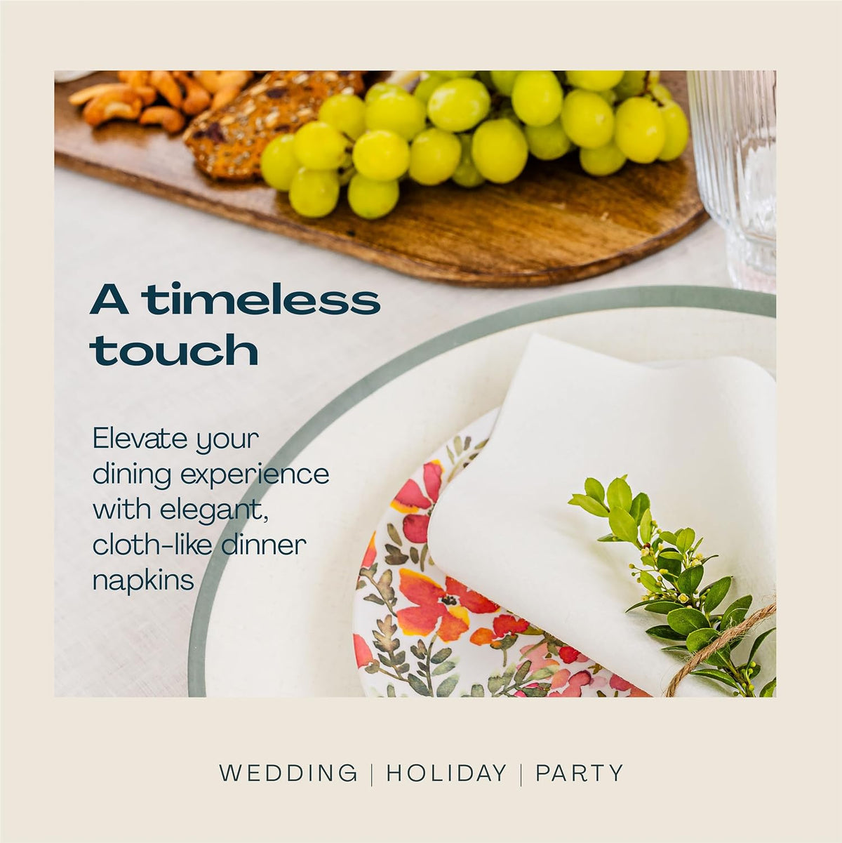 Disposable Linen-Feel Guest Towels - 12" x 17" Cloth-Like Hand Towels - Made In USA, Soft And Absorbent Paper Napkin For Bathroom, Kitchen, Or Event [Extra-Soft - Pack of 50], White