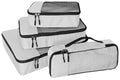 WTREE 4-Piece Packing Cubes Travel Accessories Set for Suitcases - Luggage Organizer Bags with Double Zipper - Mesh Top - Small/Medium/Large/Slim - Grey