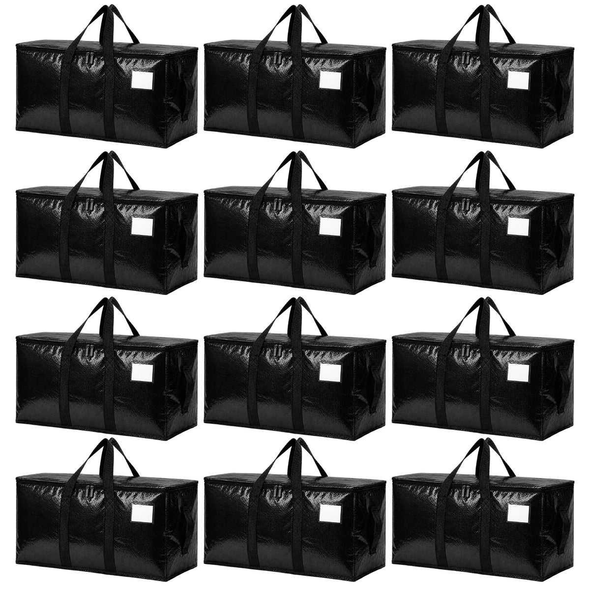 Songrey Extra Large Heavy Duty Moving Bags, 6 Pack, Dark Blue | Storage Bags with Zipper & Handles, Waterproof Totes Bags for Clothes Packing, Moving, College Supplies, Home Organization